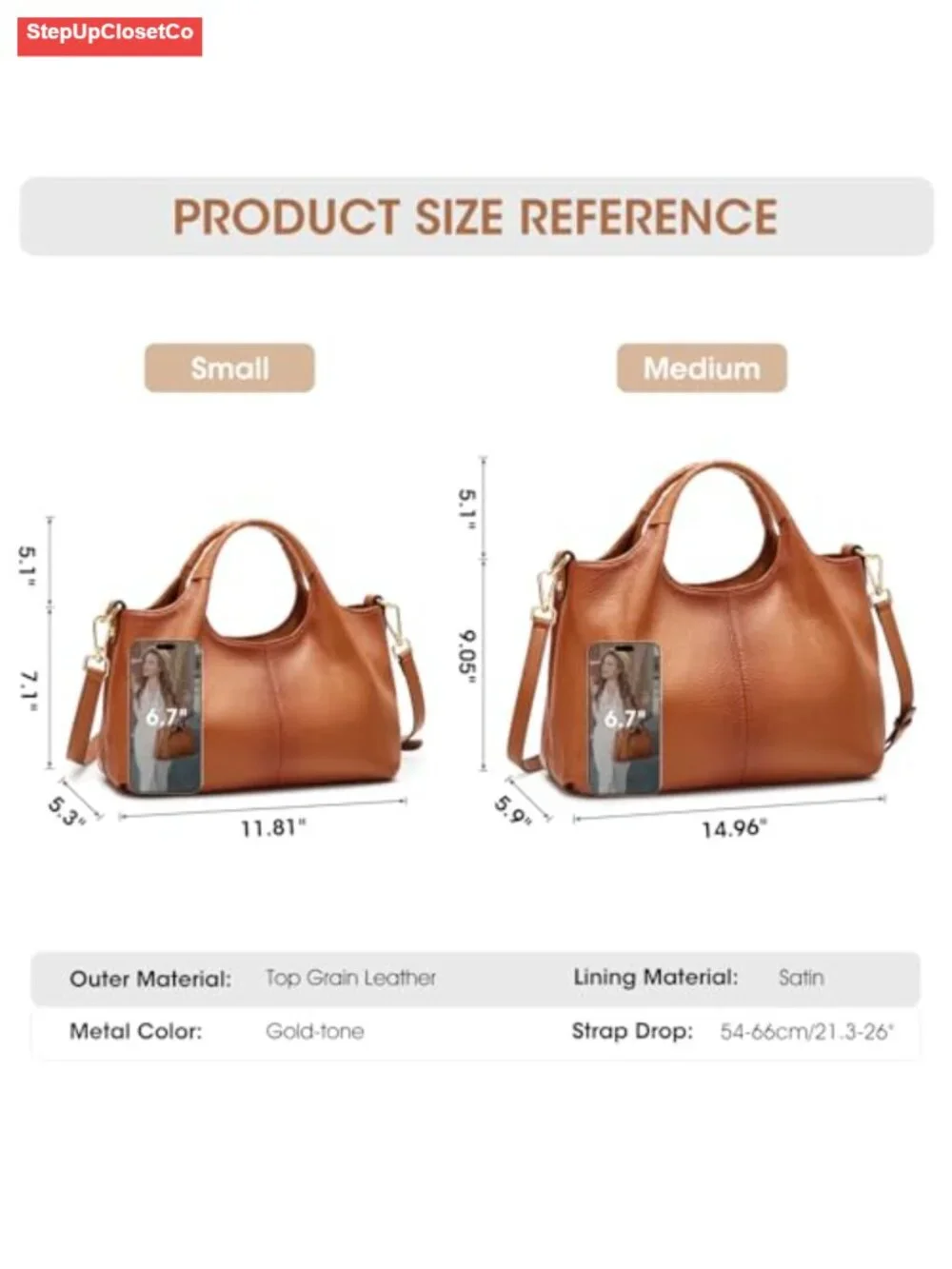 Top Grain Pebbled Cowhide Leather Crossbody Bag Satchel for Women Detachable